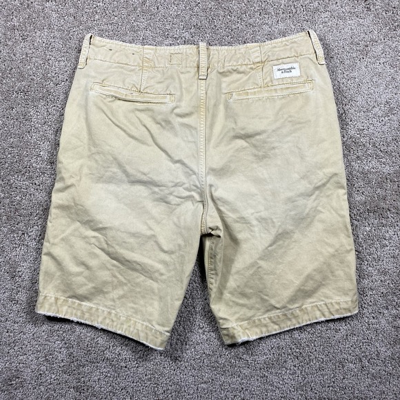 Vtg Abercrombie & Fitch Shorts Men's 33 Flat Front Khakis Heavyweight Button Fly - Picture 1 of 8